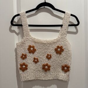 Lulu’s Floral Knit Crop Top